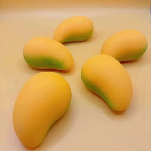 Juguete Squishy de Mango de Fruta de Simulación Alivio del Estrés TPR Realista Juguete para Apretar Suave para Adultos Niños