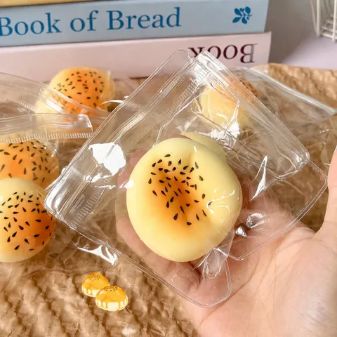 Simulation Egg Yolk Pastry Squishy Slow Rebound Stress Relief Ball Toy Realistic Malleable Squeeze Toy For Students Adults