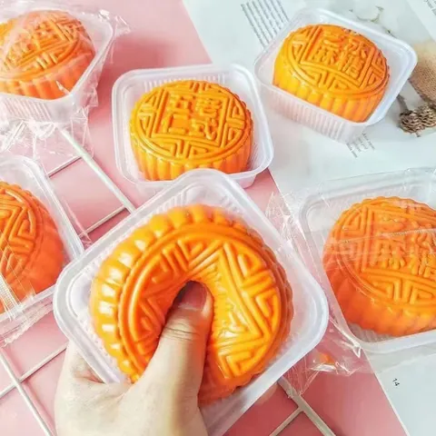 Creative Simulated Mooncake Squishy Toy Slow Rebound Stress Relief Toy For Kids Adults Novelty Gift Squeeze Toy