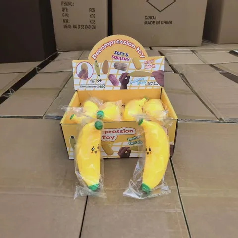 Simulation Frucht Banane Squishy Spielzeug Mit Smiley Gesicht Ausdruck TPR Mehl Gefüllte Weiche Stressabbau Spielzeug Für Kinder Erwachsene