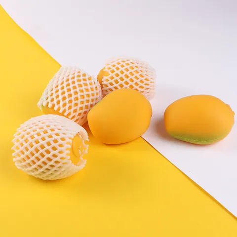 Simulated Mango Shape Squishy Stress Relief Toy Yellow Fruit Fidget Toy For Kids Adults Anxiety Release Gift