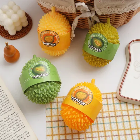 Creative Durian Shaped Squishy Stress Relief Toy Plastic Simulation Fruit Squeeze Toy Fidget Sensory Toy For Anxiety Relief Mixed Colors