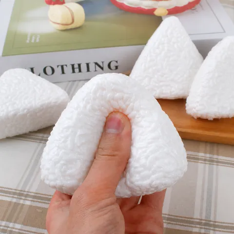 Simulation Triangular Rice Ball Squishy Toy Slow Rebound Stress Relief Squeeze Toy For Kids Adults Office Decor