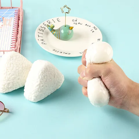 Simulation Triangular Rice Ball Squishy Toy Slow Rebound Stress Relief Squeeze Toy For Kids Adults Office Decor