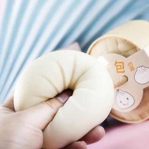 Simulation Steamed Bun Squishy Stress Relief Toy Plastic Slow Rebound Squeeze Sensory Toy For Office Home School Stress Relief