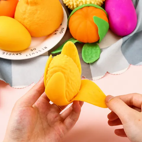 Giocattolo Squishy Simulazione Frutta Verdura Realistico TPR Antistress Palla da Spremere Giocattolo Sensoriale Fidget per Adulti Bambini