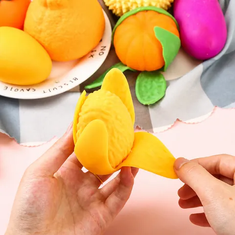 Simulation Fruit Vegetable Squishy Toy Realistic TPR Stress Relief Squeeze Ball Sensory Fidget Toy For Adults Kids Vent Toy