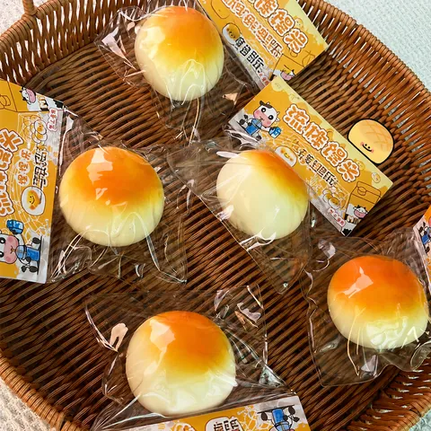 Simulation Milk Steamed Bun Squishy Toy Slow Rebound Fluid Stress Relief Toy For Office Adults Kids Simulation Food Toy