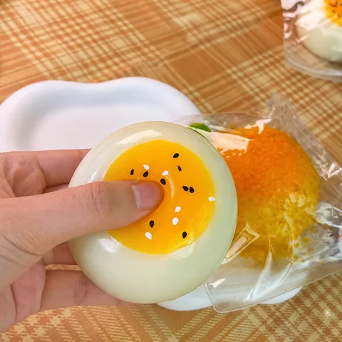 Simulation Egg Yolk Pastry Squishy Toy Slow Rebound Stress Relief Toy Soft Decompression Food Shape Squishy For Office Adult Kids
