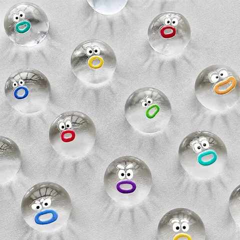 Mini Transparent Expression Squishy Stress Relief Toy Soft Plastic Mochi Squeeze Toy For Teens Office Decompression Toy