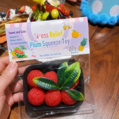 Juguete Squishy de Madroño Realista Simulación de Fruta Juguete para Apretar para Aliviar el Estrés Divertido Juguete de Fruta