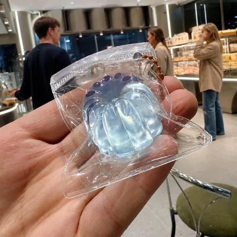 Glacier Canele Squishy Simulation Pudding Dessert Stress Relief Toy Soft TPR Simulation Food Slow Rising Squeeze Toy For Kids Adults Gift
