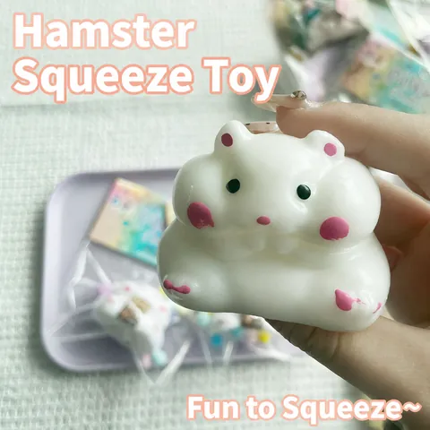 Cute Hamster Squishy Toy Slow Rebound Soft Plastic Stress Relief Toy For Kids Adults Gift Desktop Decor Hamster Figurine