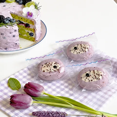 Squishy Gâteau au Taro en Silicone Alimentaire Rebond Lent Jouet Anti-stress Forme de Dessert Souple Sensoriel Fidget Cadeau Fait Main
