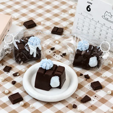 Squishy Sandwich au Chocolat de Simulation Jouet de Soulagement du Stress en Silicone Alimentaire Jouet de Décompression Chocolat Réaliste
