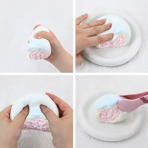Jouet Squishy en Forme de Pain Mordillé en Silicone de Qualité Alimentaire à Rebond Lent Jouet Anti-stress Avec Décoration de Porte-clés