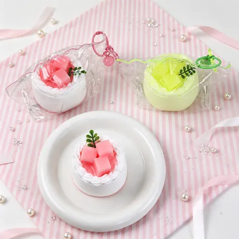 Handmade Food Grade Silicone Coconut Cake Squishy Toy Fun Slow Rising Stress Relief Squeeze Toy Simulation Dessert For Office Venting
