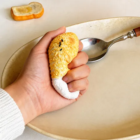 Jouet Squishy en Forme de Pilon de Poulet Frit Anti-stress en Silicone Souple Fait à la Main Simulation de Nourriture Mignonne