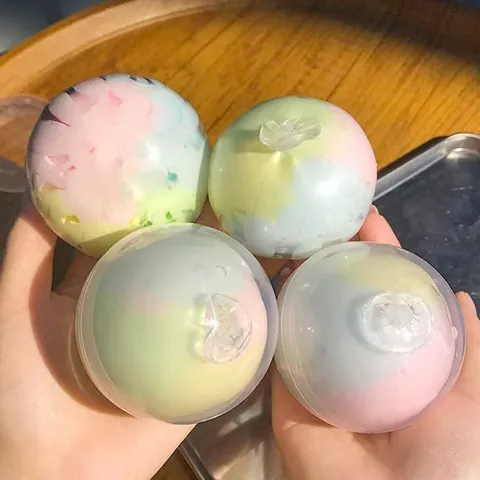 Handmade Crispy Squishy Ball Stress Relief Toy Mentha Dark Chocolate Macaron Colors Soft Decompression Venting Squeeze Ball