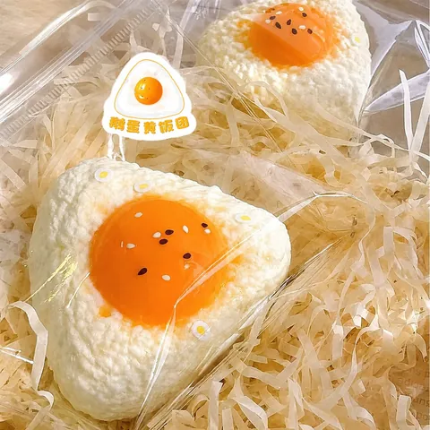 Giocattolo Squishy Creativo a Forma di Polpetta di Riso Zampa di Gatto Criceto TPR Simulazione Cibo Antistress per Bambini Adulti