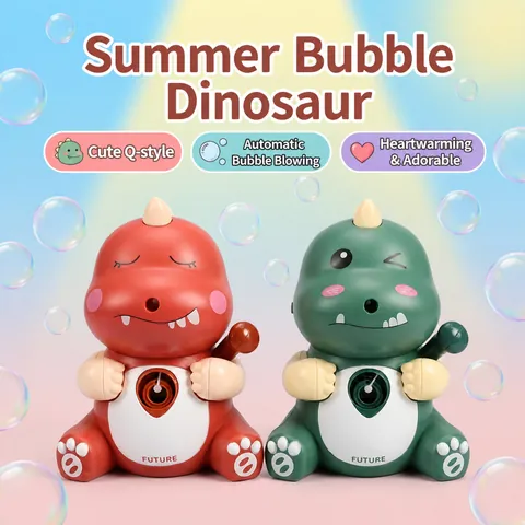 Vollautomatische Elektrische Dinosaurier Seifenblasenmaschine Für Kinder Niedlicher Cartoon Tragbares Seifenblasengebläse Outdoor Sommer Wasserspielzeug