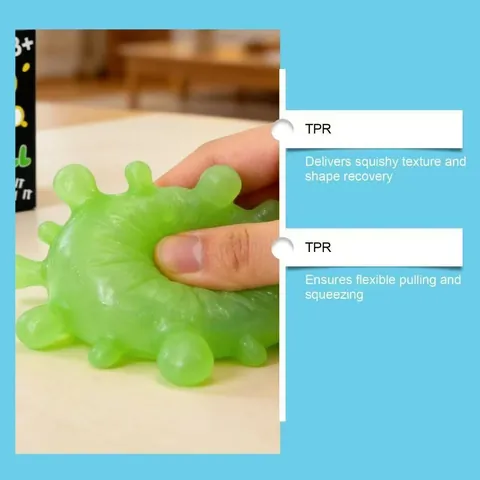 Splash Ball a Forma di Virus Giocattolo Antistress Squishy Slow Rebound Morbido TPR Giocattolo Sensoriale per Bambini Adulti Ufficio Palla Curativa
