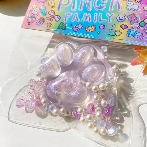Große Katzenpfote Squishy Spielzeug Super Weich Fluid Stressabbau Spielzeug Dopamin Simulation Sensorisches Quetschspielzeug Mit Glitzer Perlen