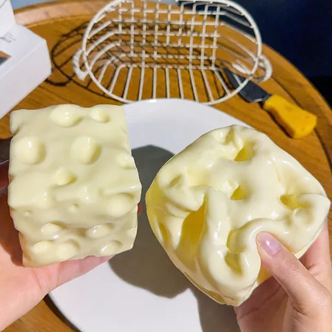 Realistischer Käse Squishy Spielzeug Jumbo Slow Rebound Käse Stressabbau Spielzeug Weiches Silikon Dekompressions Fidget Spielzeug