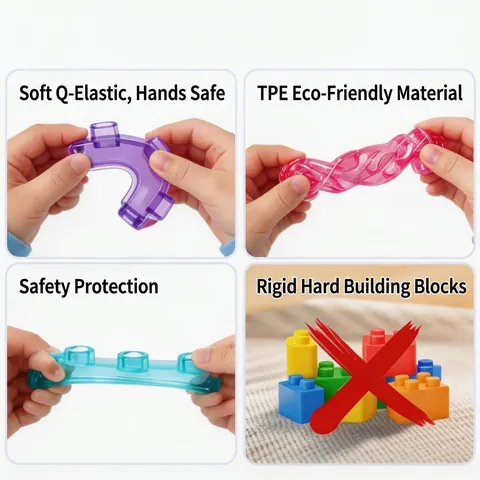 Bloques de Construcción de Jelly Juguetes de Apilamiento de Caucho Blando para Niños Desarrollo Sensorial Bloques Educativos