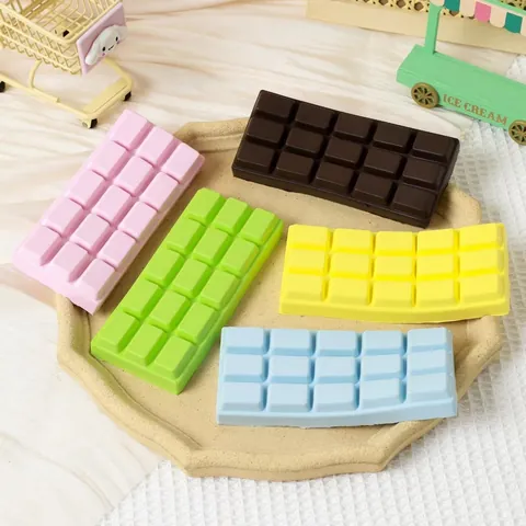 Slow Rebound PU Simulation Chocolate Squishy Toy Stress Relief Squeeze Toy For Office Desk Decoration Adults Kids Squishy Toy
