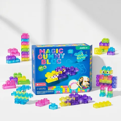 Sensorische Zachte Bouwstenen Set Jelly Translucent Polyurethaan Educatief Squishy Speelgoed Voor Kinderen Creatieve Bouwstenen