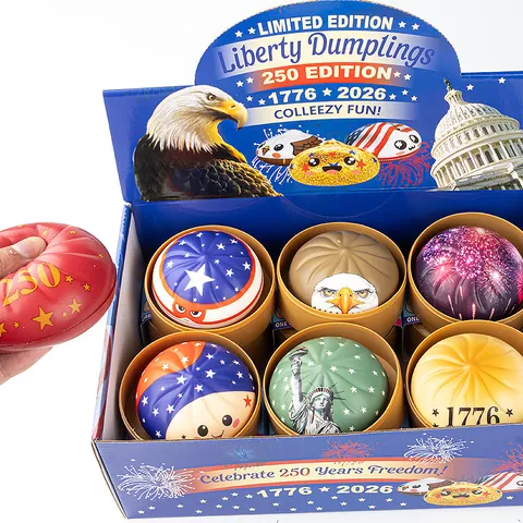 Jouet Squishy Simulation Pain Édition USA PU Rebond Lent Jouet Anti-stress Pour Enfants Adultes Boulette de Dessin Animé Avec Base de Cuit-vapeur