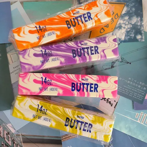 Extra Large Butter Stick Squishy Slow Rebound Stress Relief Toy Soft Polyurethane Marble Pattern Simulation Food Fidget Toy For Adults Teens