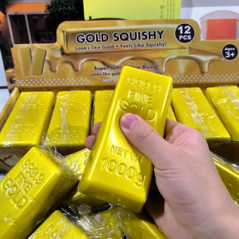 Realistisches Goldbarren Simulation Goldziegel Langsame Erholung Squishy Spielzeug Stressabbau Sensorisches Quetschspielzeug Geschenk