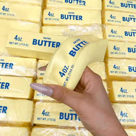 Slow Rebound Butter Stick Squishy Stress Relief Squeeze Toy Soft Strawberry Milk Bar Simulation Food Sensory Toy Kids Adults