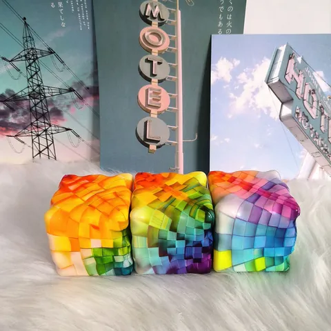 Colorful Cheese Shaped Squishy Toy Slow Rebound Stress Relief Squeeze Toy For Kids Adults Simulation Food Decorative Novelty Toy