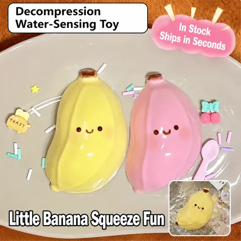 Jouet Squishy Banane de Simulation Douce Sensation d'Eau Jouet de Décompression pour Soulager le Stress Bureau Cadeau