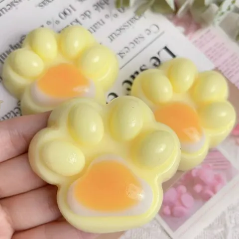 Πατούσα Γάτας Squishy Αυγό Ποσέ Παιχνίδι Ανακούφισης Άγχους Μαλακό TPR Αισθητηριακό Fidget Toy Για Ενήλικες Παιδιά Δώρο