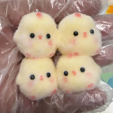 Cute Chick Squishy Stress Relief Toy TPR Flocking Chick Shaped Venting Squeeze Toy For Kids Adults Office Desk Decoration Gift