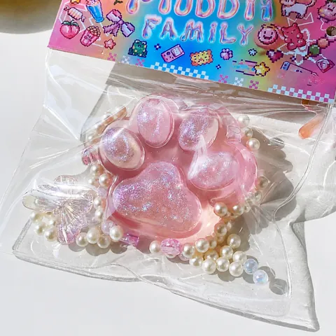 Kawaii Katzenpfote Waffel Donut Squishy Stressabbau Spielzeug Glitzer TPR Langsamer Rückπprall Pinch Spielzeug Für Kinder Erwachsene Geschenk