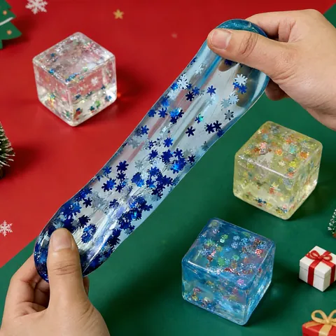 Kerst Beperkt Maltose IJsblokje Squishy Speelgoed Transparant Stressverlichting Fidget Toy Festival Cadeau