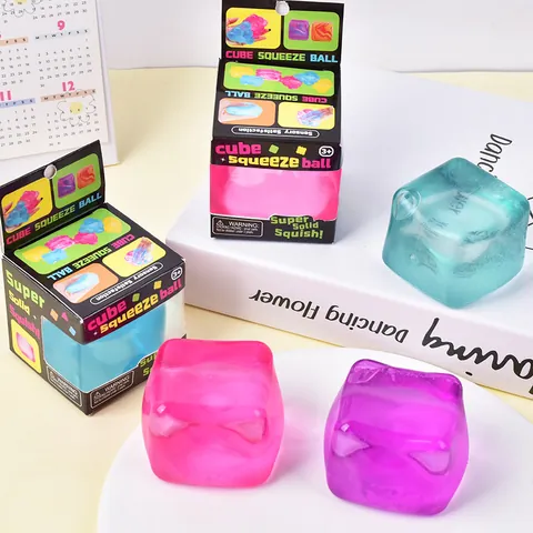 Διαφανής Παγοκύβος Μαλτόζης Squishy Παιχνίδι Ανακούφισης από το Στρες Αργή Επαναφορά Αισθητηριακό Παιχνίδι για Ενήλικες Παιδιά Διακόσμηση Γραφείου