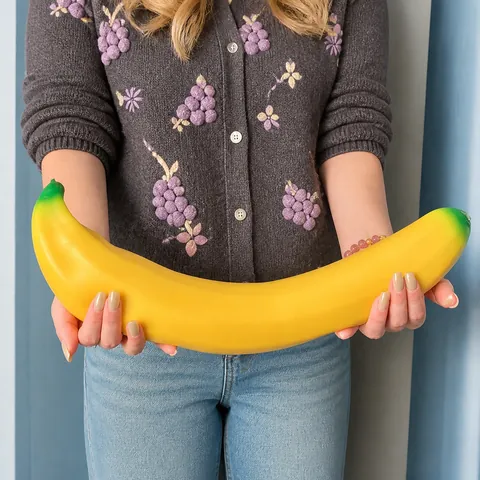 Giant Banana Squishy Stress Relief Toy TPR Simulation Food Decompression Squeeze Toy For Adults Kids Yellow Large Squishy