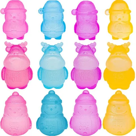 Serie de Navidad Squishy Juguete para el Alivio del Estrés Papá Noel Muñeco de Nieve Reno Suave TPR Maltosa Juguete de Descompresión para Niños Adultos Regalo