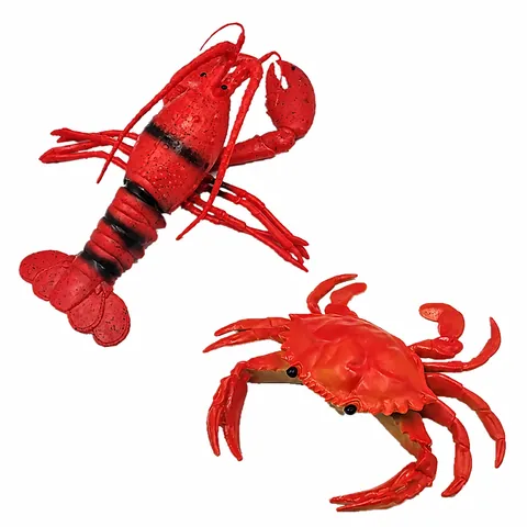 Realistic Lobster Crab Animal Model Squeaky Squishy Toy Soft Vinyl Sea Creature Cognitive Educational Toy Kids Props