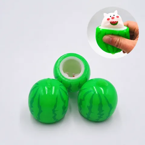 Creative Pop-up Watermelon Pig Squishy Squeeze Toy For Stress Relief Funny Novelty Stress Ball Toy For Kids Adults Gift