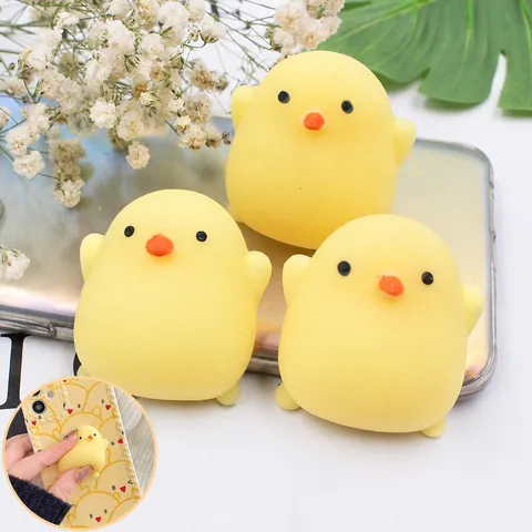 Divertido Juguete Squishy Pollito Para Exprimir Granos Para Niños Y Adultos Juguete De Alivio Del Estrés De TPR Suave Con Jeringa Regalo De Broma