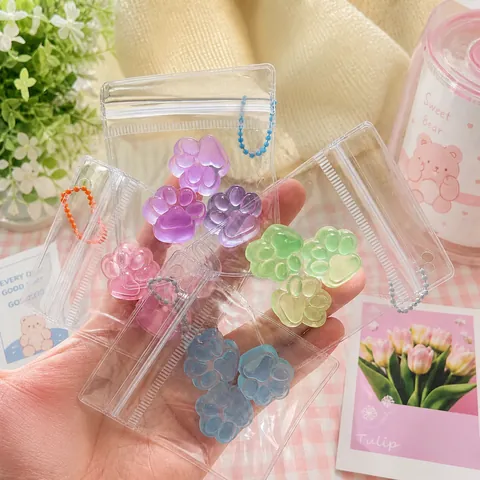 Mini Cat Paw Squishy Toy Transparent Stress Relief Squeeze Toy With Keychain Jelly Texture Sensory Mochi Squishy Toy For Kids Adults
