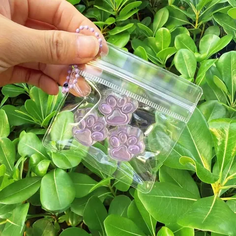 Mini Cat Paw Squishy Toy Transparent Stress Relief Squeeze Toy With Keychain Jelly Texture Sensory Mochi Squishy Toy For Kids Adults