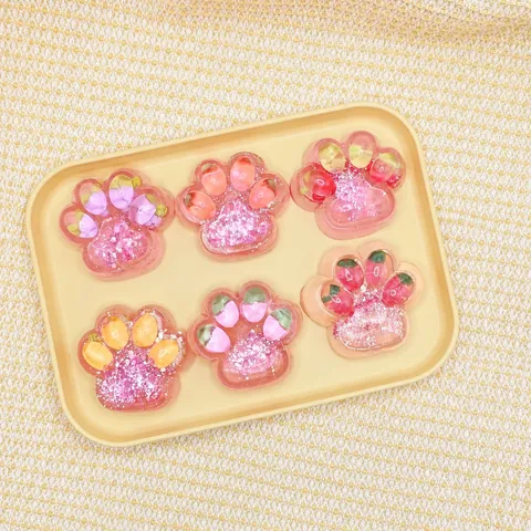 Jouet Anti-stress Squishy Patte de Chat Fraise Mignonne Jouet Sensoriel à Rebond Lent pour Enfants et Adultes Jouet à Presser Rose Pailleté